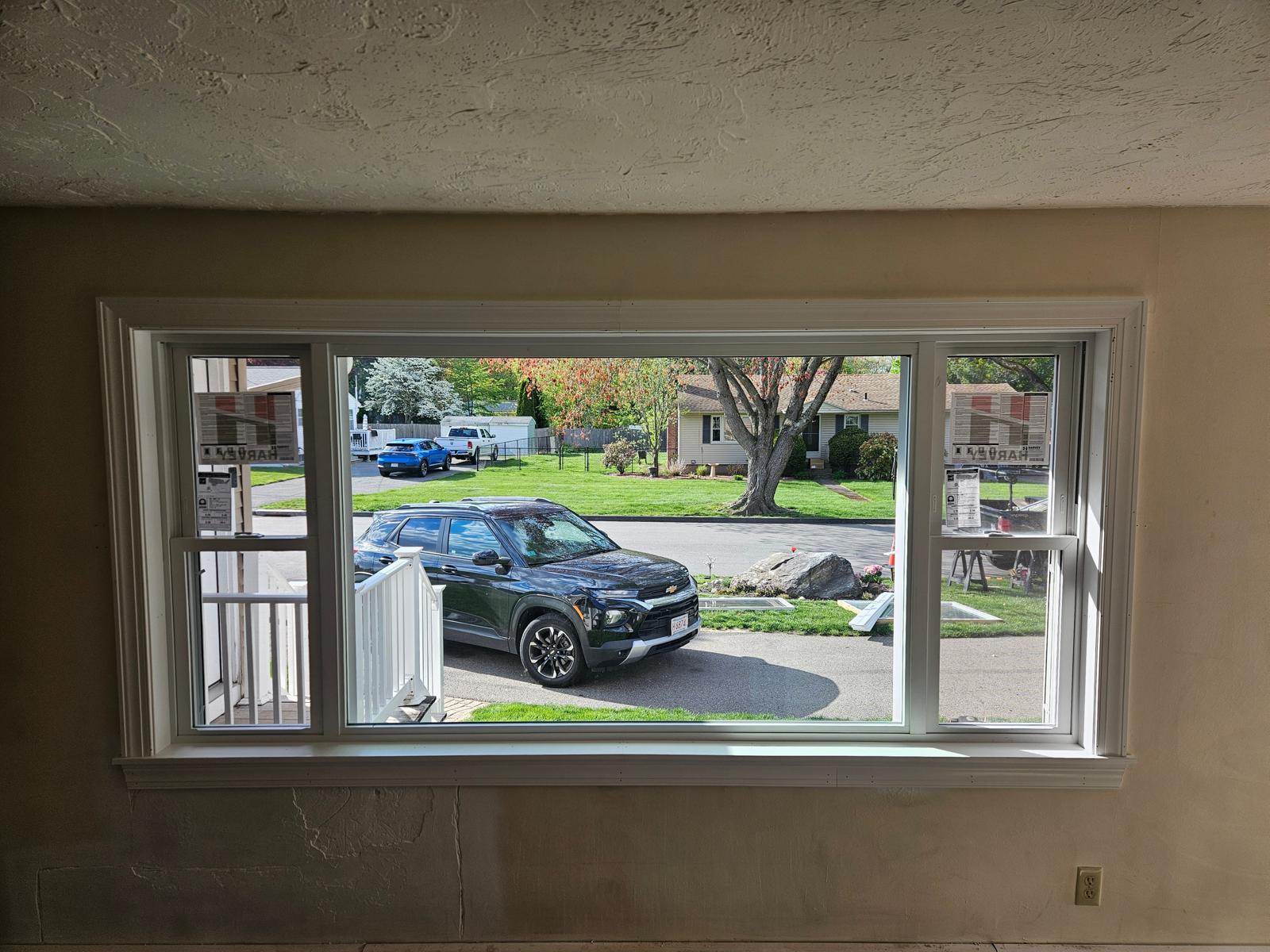 Interior picture window installed Massachusetts