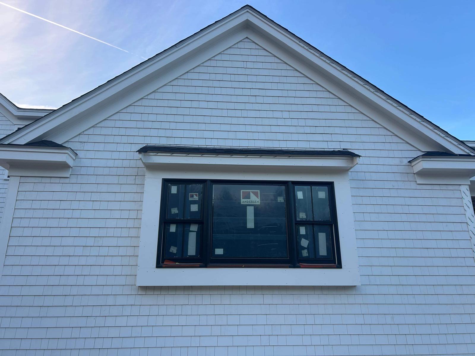 Modern Andersen window installation Massachusetts home